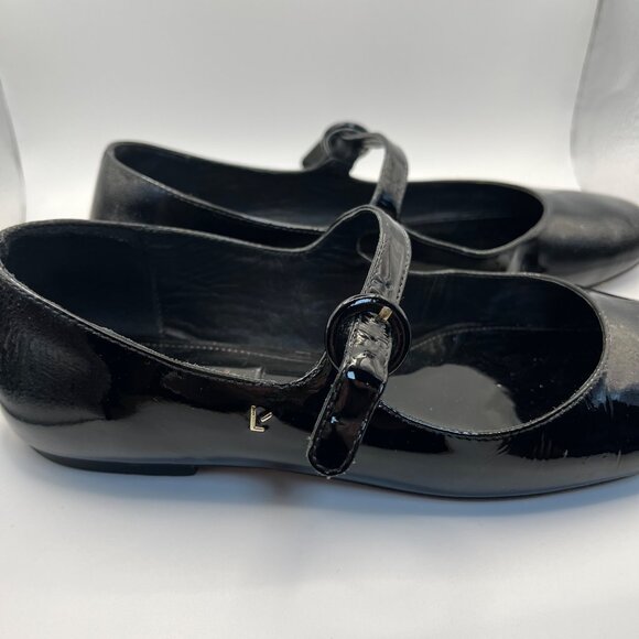Larroude Womens Size 5 Shoes Blair Patent Black Leather Mary Jane Flats - Picture 10 of 11